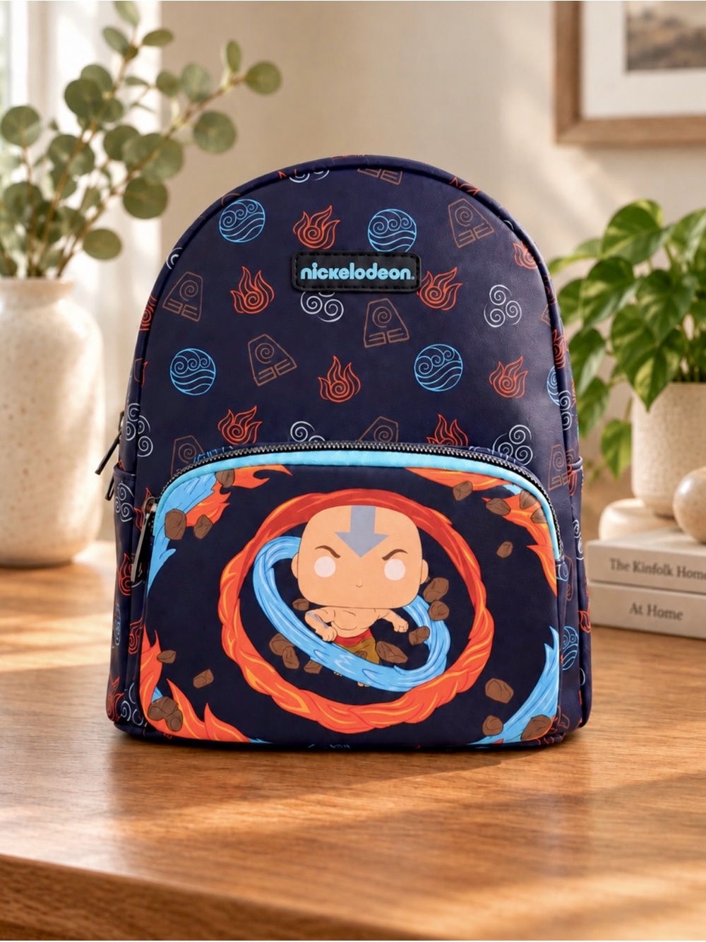 Funko Navy Blue Avatar Aang Kids Backpack with Red and Light Blue Accents